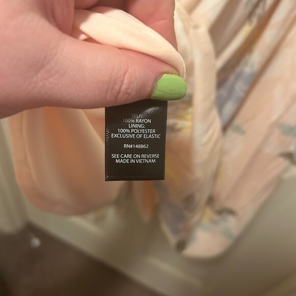 Torrid Light Pink Peach Floral Challis Button Hi-Lo Skater Dress Plus Size 2X - Picture 6 of 9